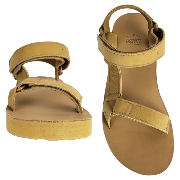 Teva midform universal leather strappy sandals desert sand - Picture 13 of 14